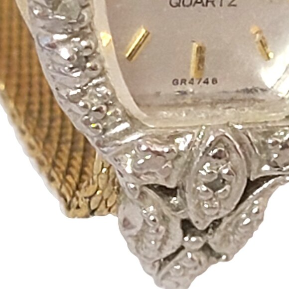 Vintage Gruen GR4748 Gold Ladies Quartz Diamond Wrist Watch Women's Jewelry - Picture 13 of 15